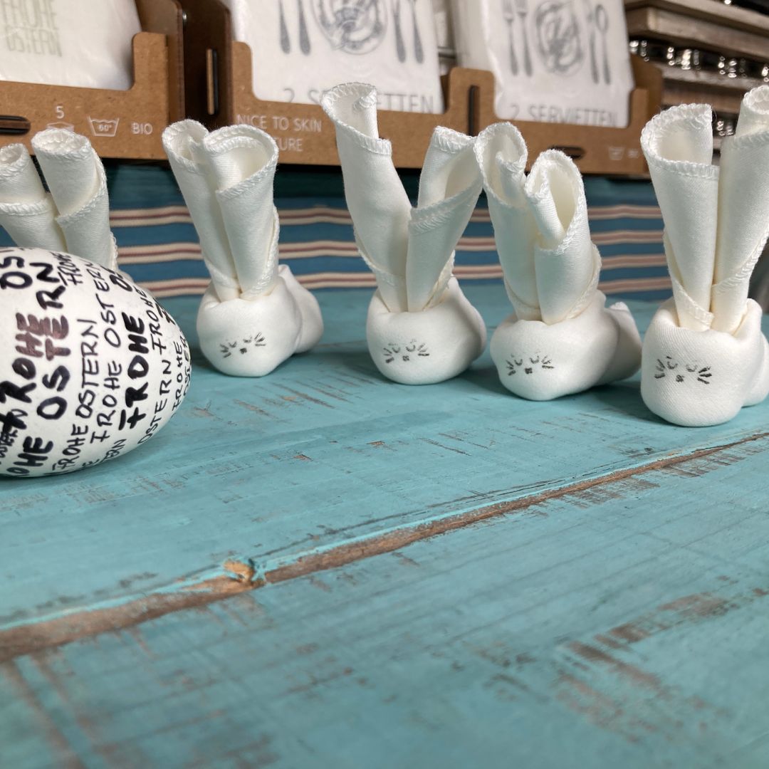 Stofftaschentücher HANDDRUCK 5er S Motiv Osteredition grün pink