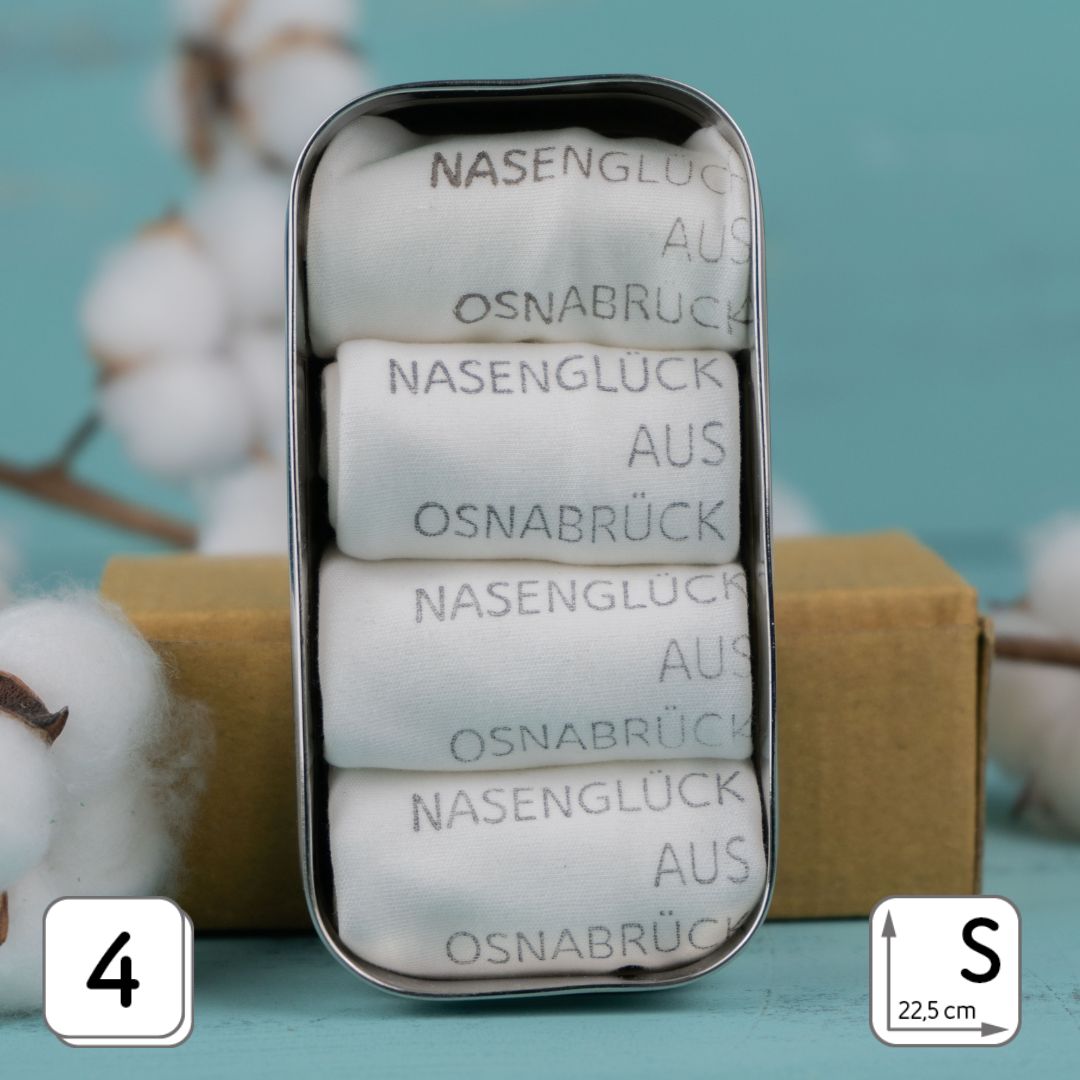 Stofftaschentücher Handdruck NASENGLÜCK AUS OSNABRÜCK in Tiny Box