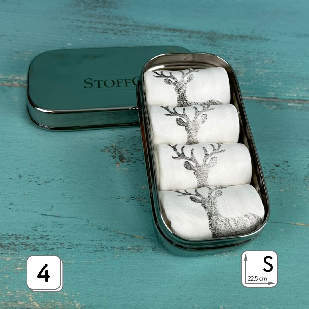 Stofftaschentücher TINY BOX Handdruck Platzhirsch für DIY Feuchttücher