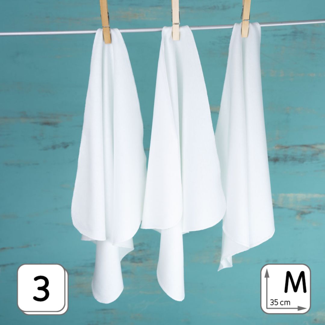 Baby-Pflegetücher-Waschlappen, 3er weiß M