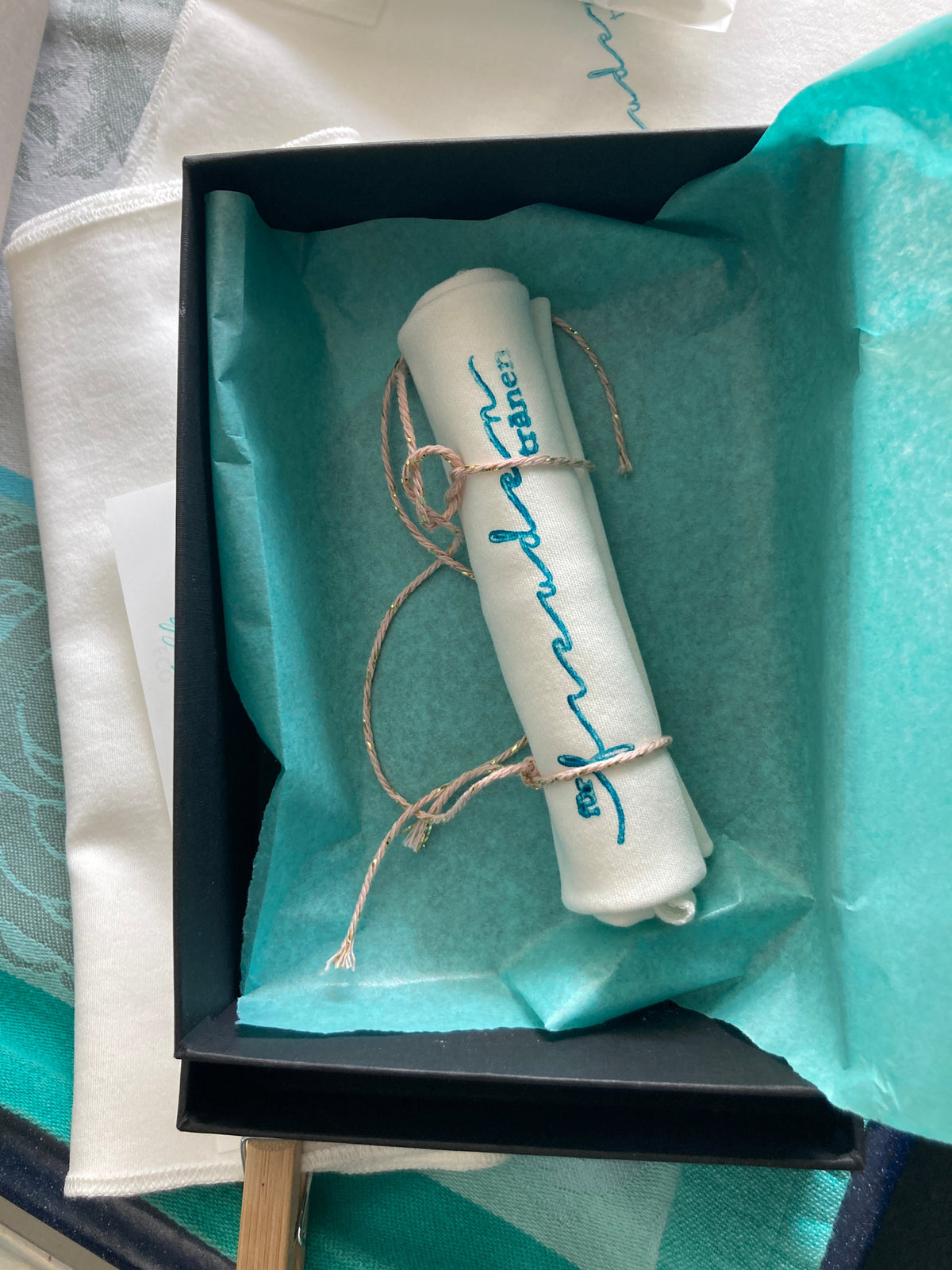 Hochzeit: individuelle Stofftaschentücher & Servietten Baumwolle Bio