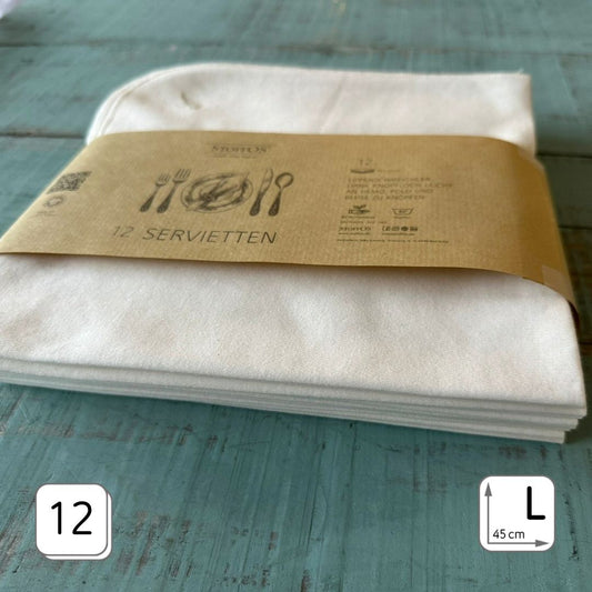 Cloth napkins, white, 2-pack with buttonhole 45 x 45 cm "lip flatterer"