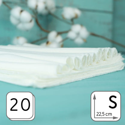 Cloth handkerchiefs, white set of 20 22.5 cm x 22.5 cm "Overdose"