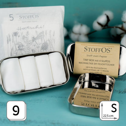 Stofftaschentücher, weiß S Tiny Box und Tütendesign Hatschi HAPPY HATSCHI DUO