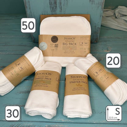 Babypflege- oder Stofftaschentücher Sparpackung, weiß 30er Family Pack