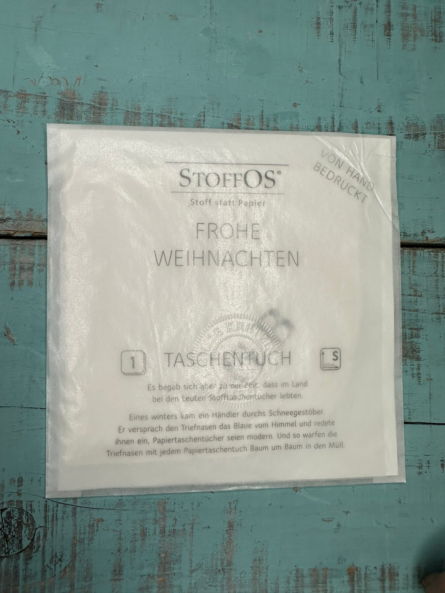 GRATIS bis 1.12.2025 ab 50 € Einkauf Stoff-TaTu - Handdruck mit Initialen