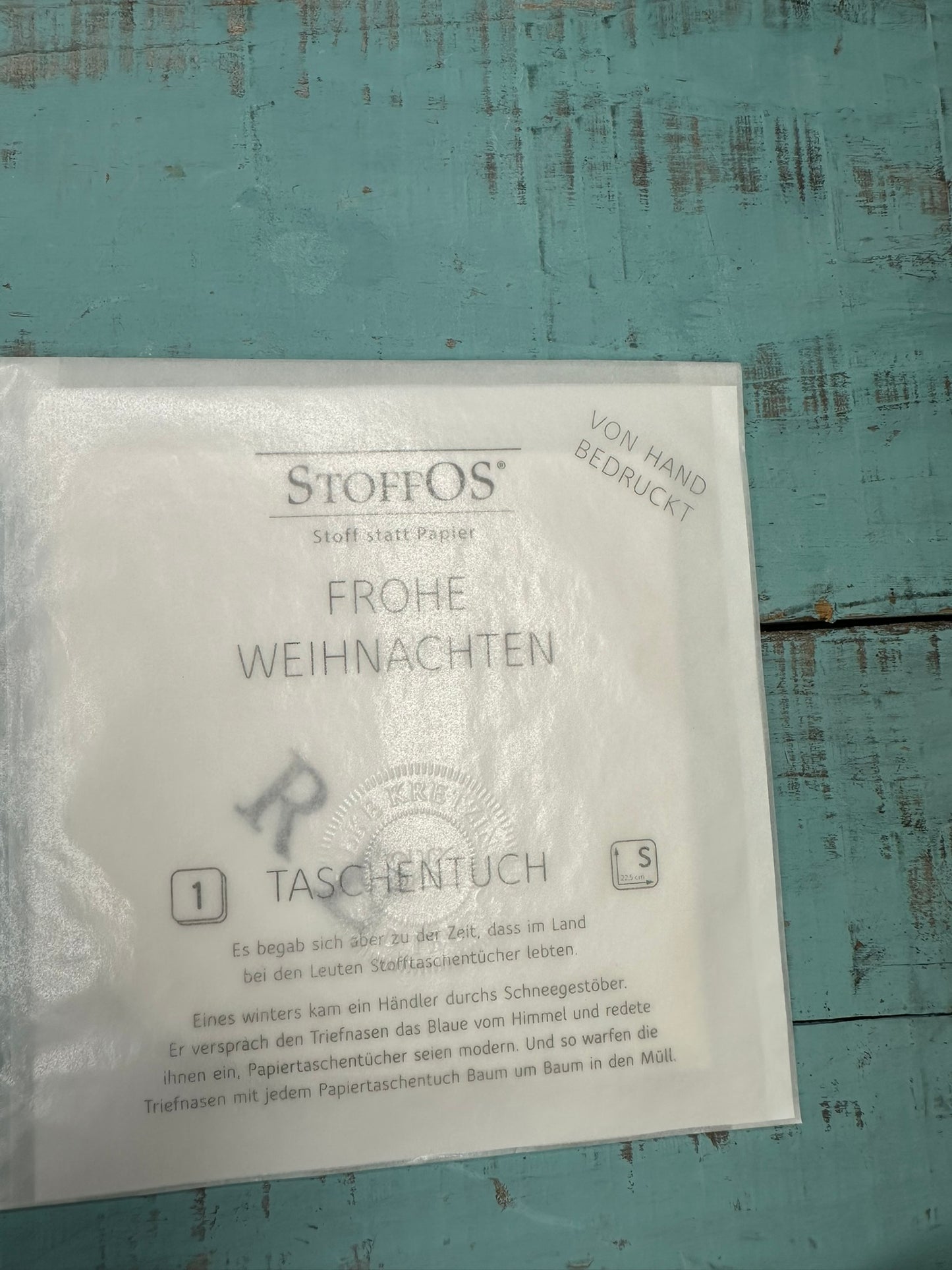 GRATIS bis 1.12.2025 ab 50 € Einkauf Stoff-TaTu - Handdruck mit Initialen