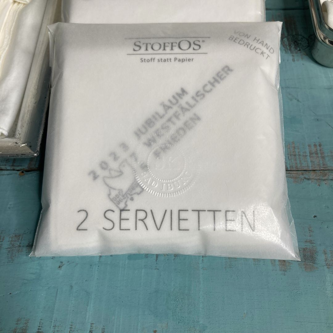 Cloth napkins, white, 2-pack with buttonhole 45 x 45 cm "lip flatterer"