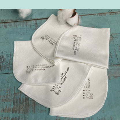 Handkerchiefs HANDPRINTED Set of 5, 22.5 x 22.5 cm Motif Osnabrück handprinter organic cotton