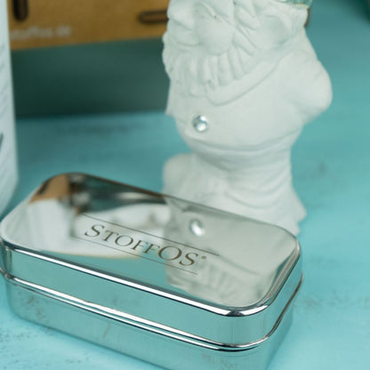 Tiny stainless steel box with 4 StoffOS
