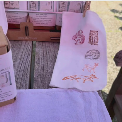 Hand-printed baby wipes set of 5 in Tiny Box
